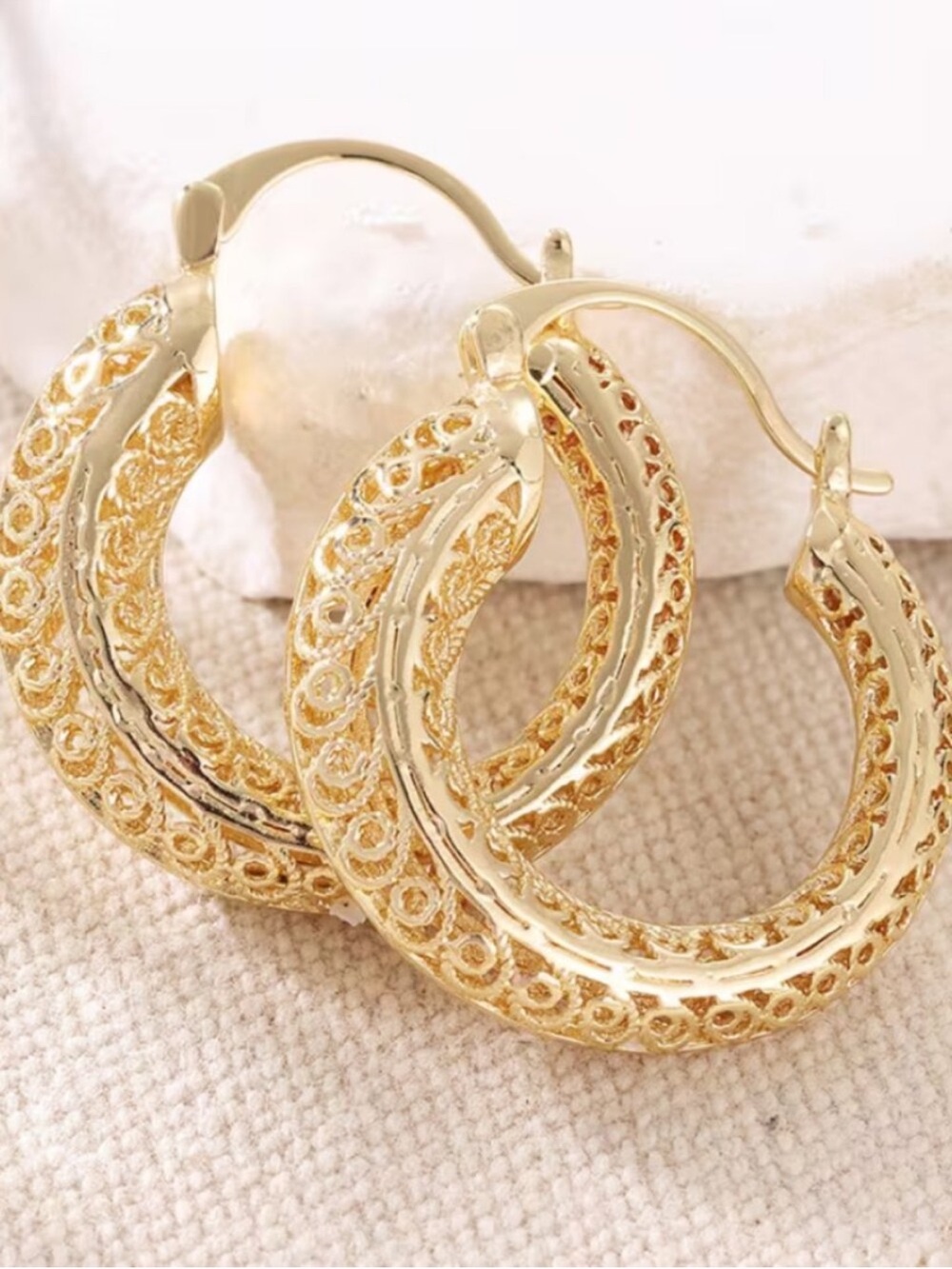 14K Gold Womens Small Etched Hoop Earrings Ladies New 14 K
Silver Hoops Jewelry
